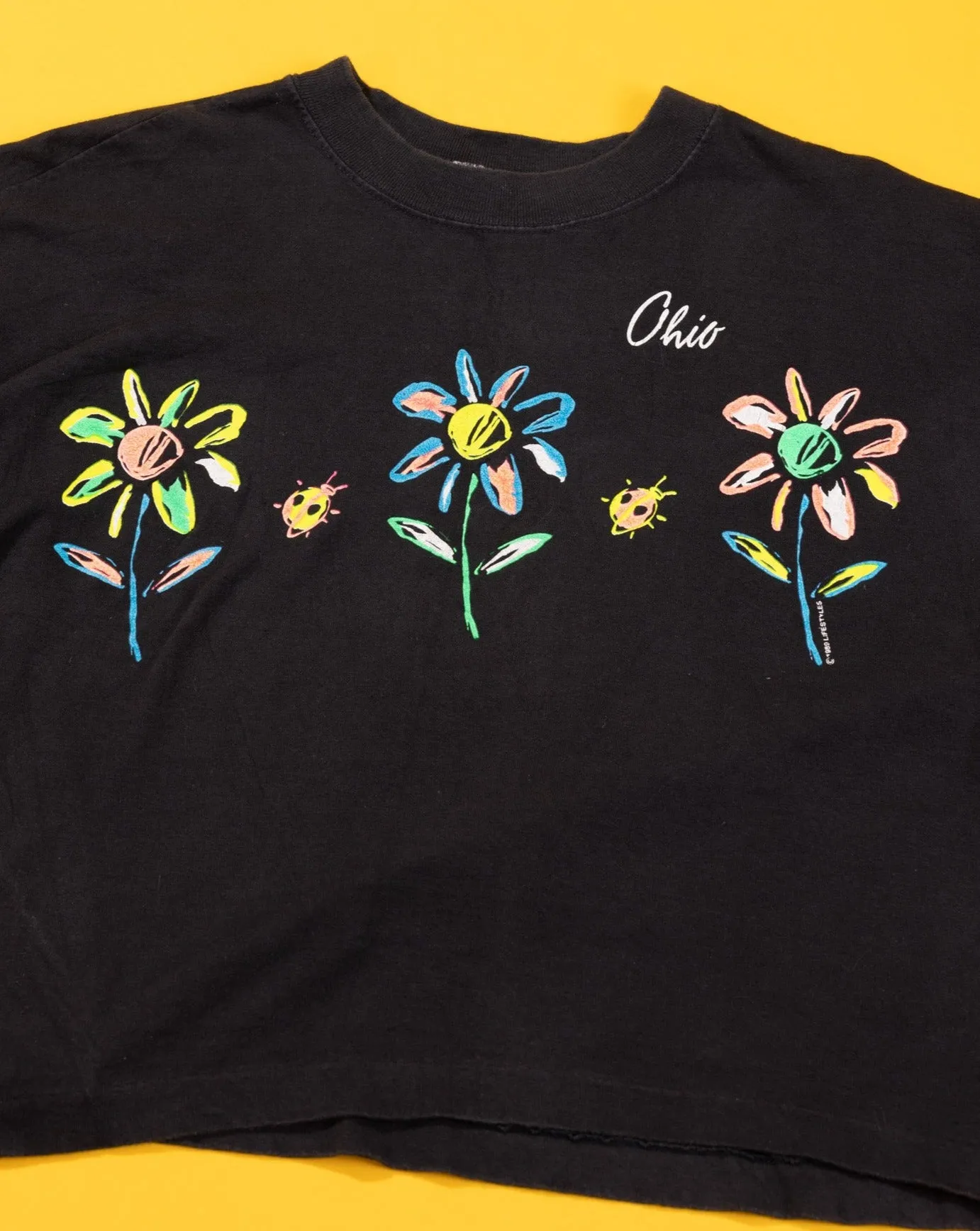 Vintage 1989 Ohio Flower Crop Top