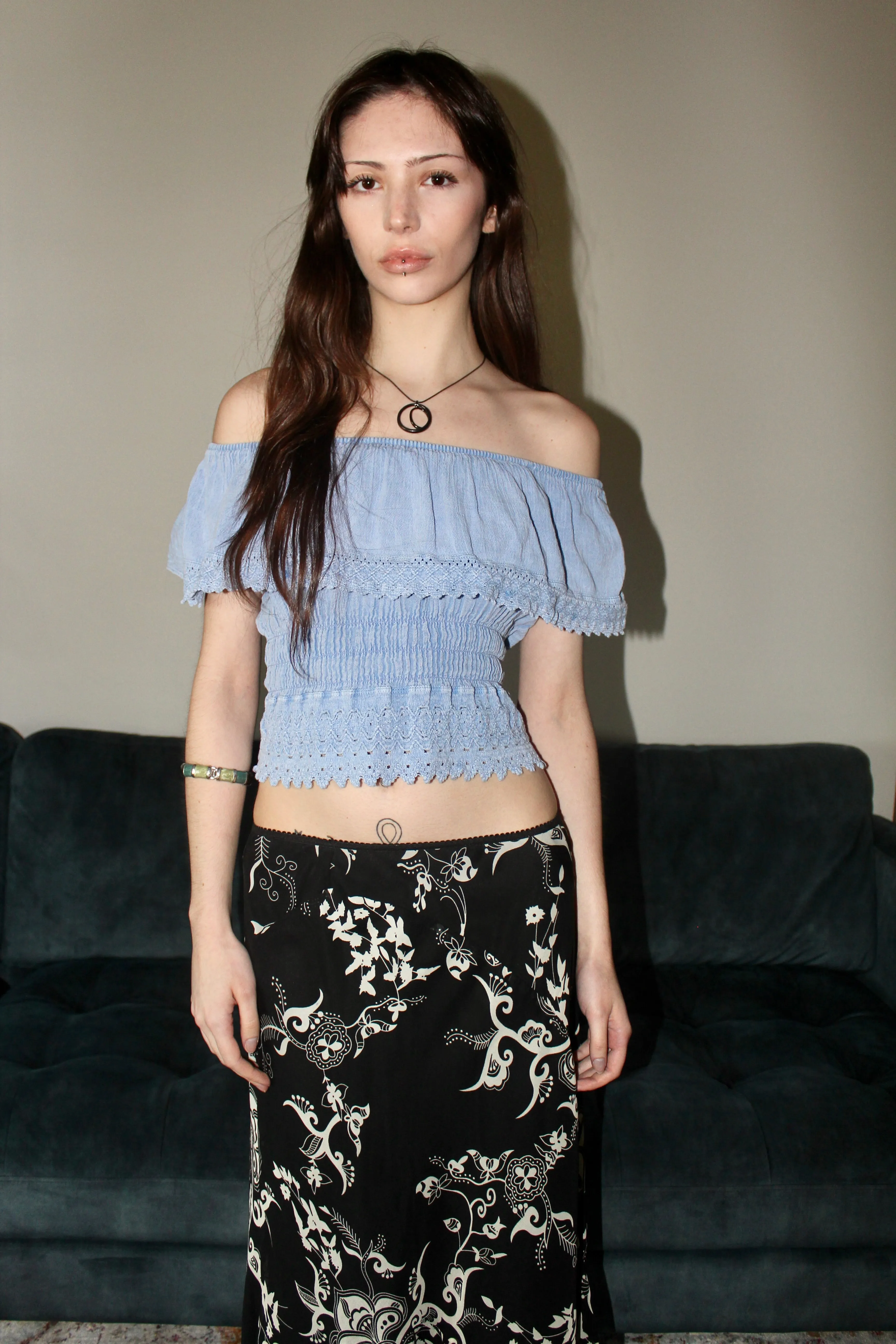 Vintage 90s Prairie Off the Shoulder Top (S)