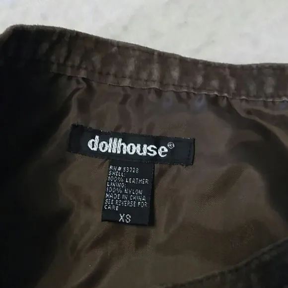 Vintage Dollhouse genuine leather skirt size XS