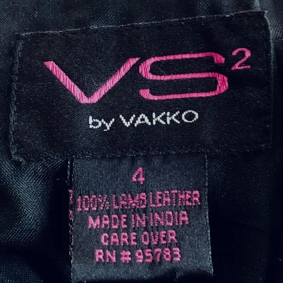 VS VAKKO BLACK LEATHER ZIPPER SKIRT