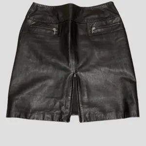 VS VAKKO BLACK LEATHER ZIPPER SKIRT