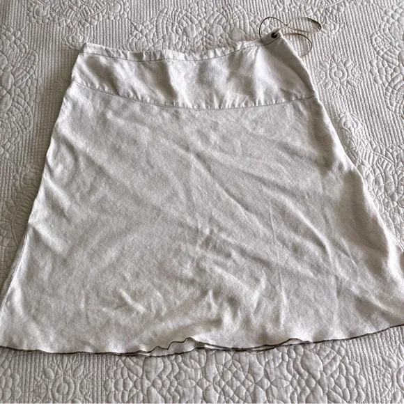 VTG DKNY Jeans beige linen skirt set