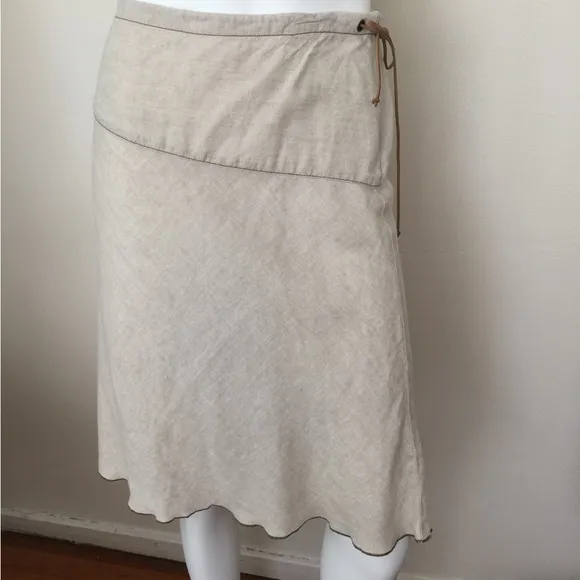 VTG DKNY Jeans beige linen skirt set