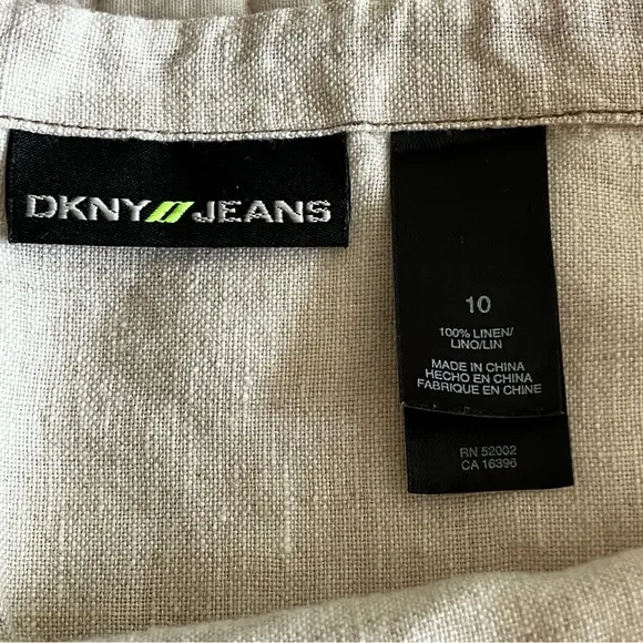 VTG DKNY Jeans beige linen skirt set