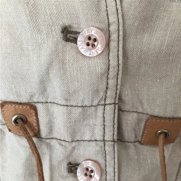 VTG DKNY Jeans beige linen skirt set