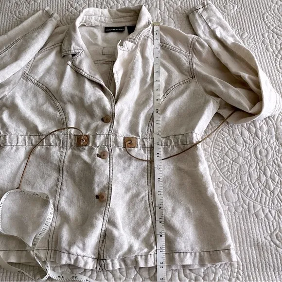 VTG DKNY Jeans beige linen skirt set