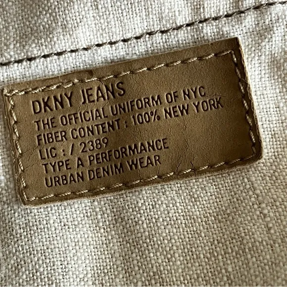 VTG DKNY Jeans beige linen skirt set