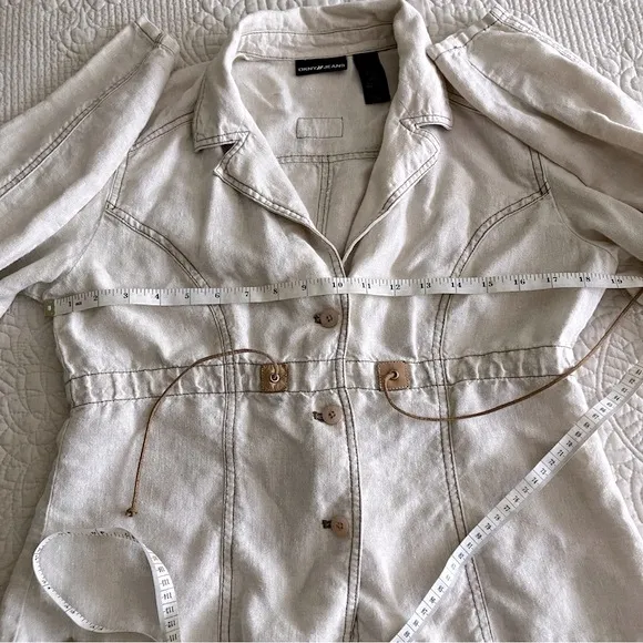 VTG DKNY Jeans beige linen skirt set