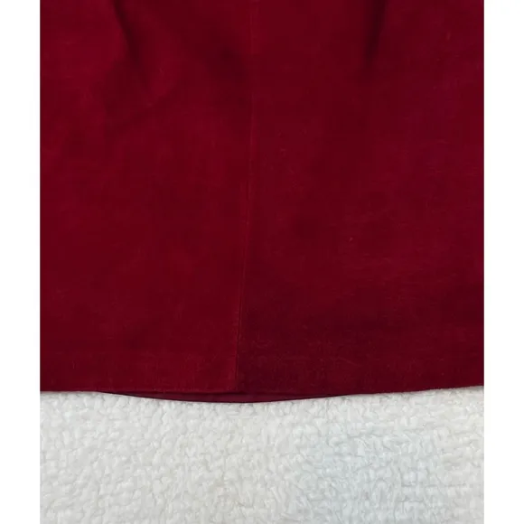 (VTG) TOFFS • Red Genuine Leather Pencil Skirt