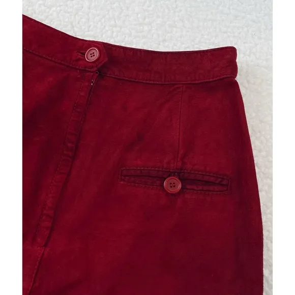 (VTG) TOFFS • Red Genuine Leather Pencil Skirt