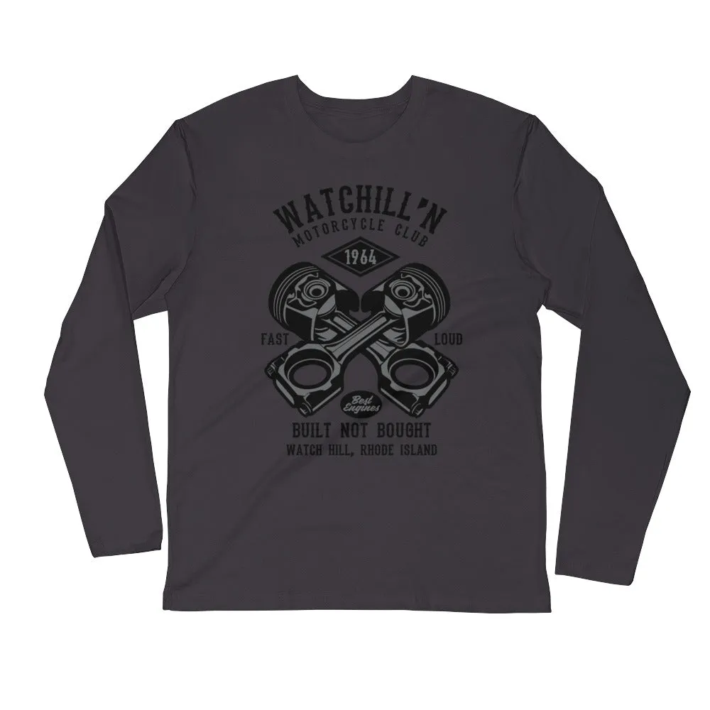 Watchill’n ‘Built Not Bought’ Premium Long Sleeve Fitted Crew (Black)