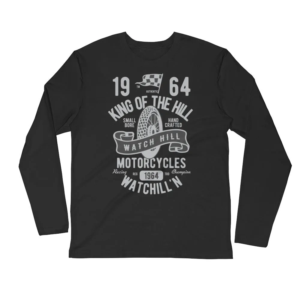 Watchill’n ‘King of the Hill’ Premium Long Sleeve Fitted Crew (Grey)