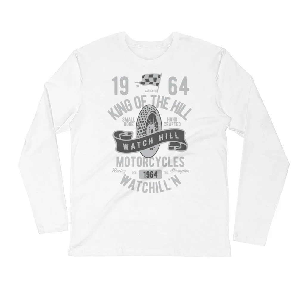 Watchill’n ‘King of the Hill’ Premium Long Sleeve Fitted Crew (Grey)