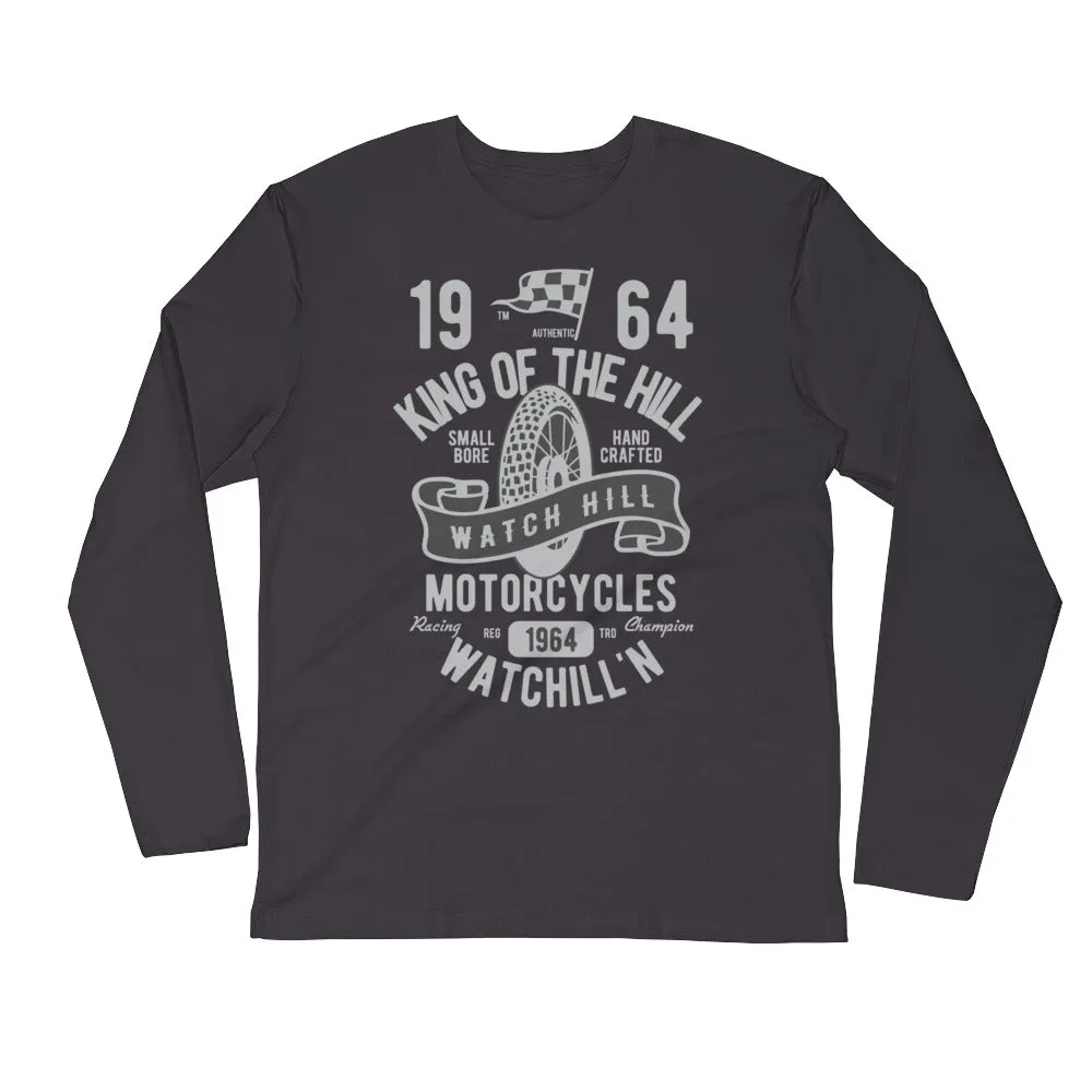 Watchill’n ‘King of the Hill’ Premium Long Sleeve Fitted Crew (Grey)