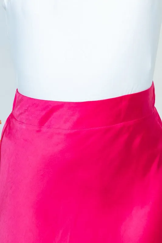 White Birch High Waisted Solid Woven Skirt