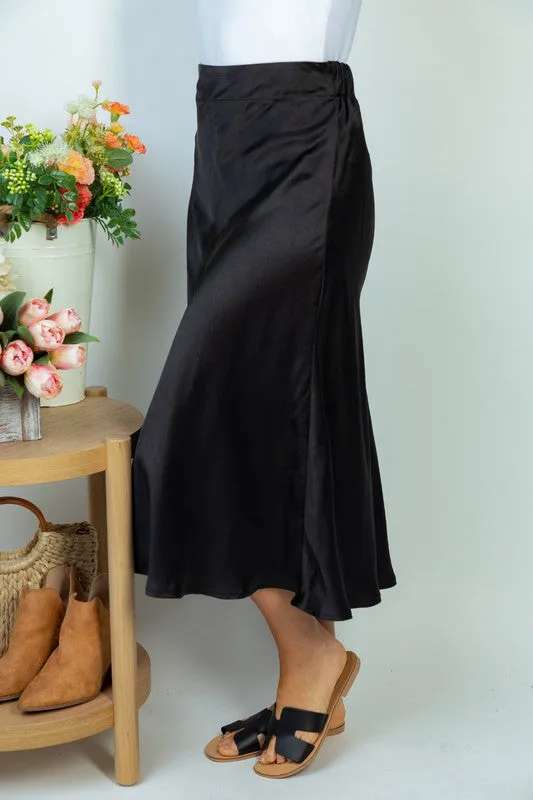 White Birch High Waisted Solid Woven Skirt
