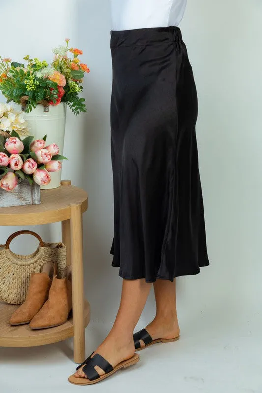 White Birch High Waisted Solid Woven Skirt