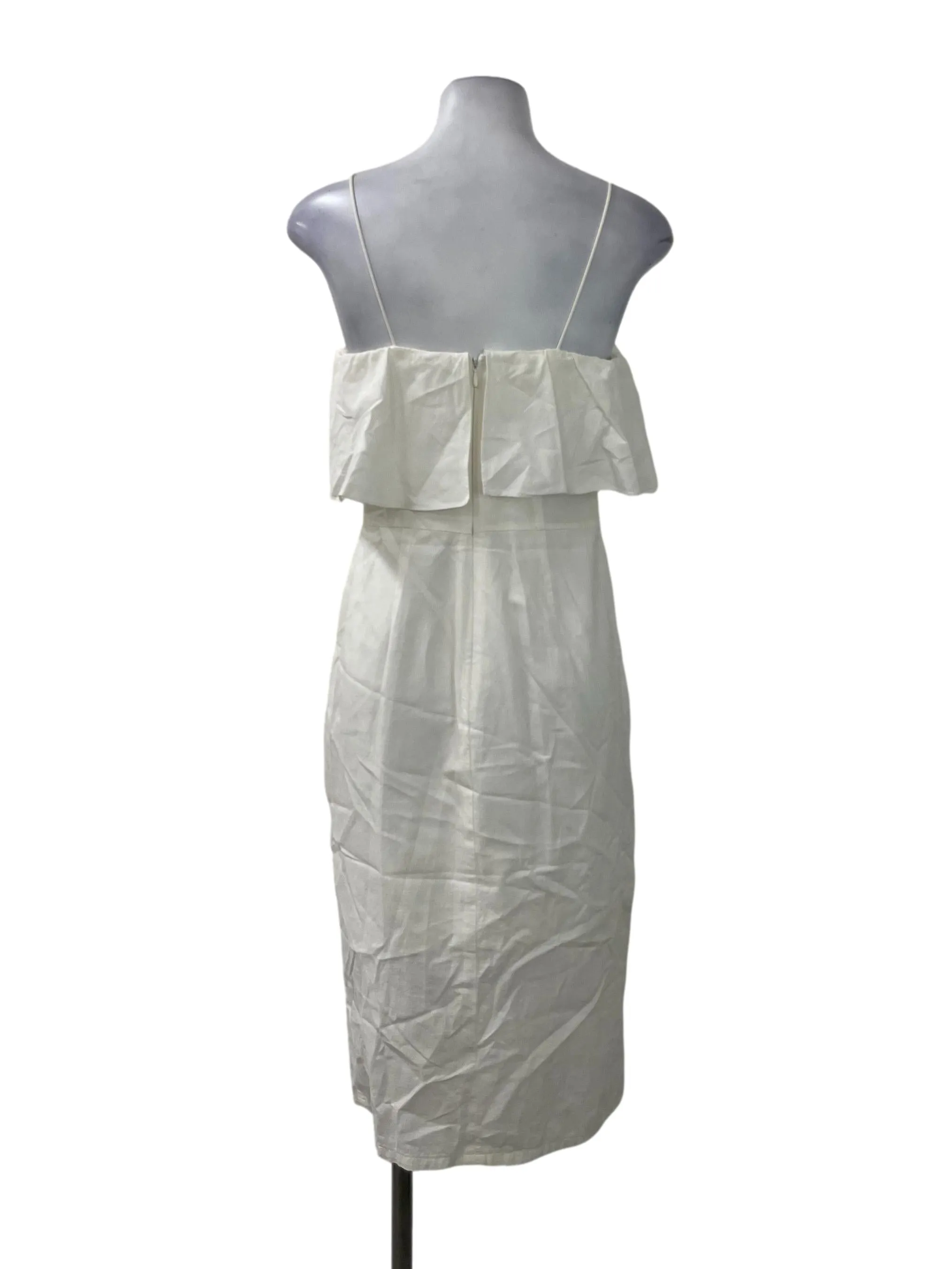 White Front Flap Column Dress