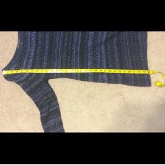 White House Black Market Dark Blue And Silver Metallic Thread Sweater Dress