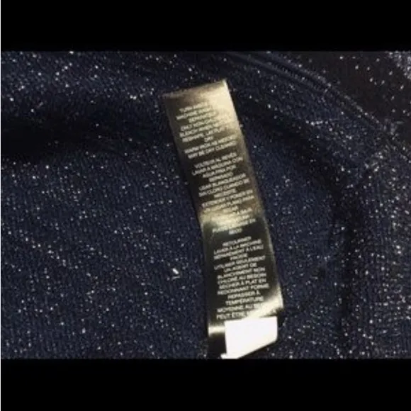 White House Black Market Dark Blue And Silver Metallic Thread Sweater Dress