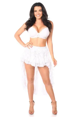 White Lace High Low Lace Skirt by Daisy