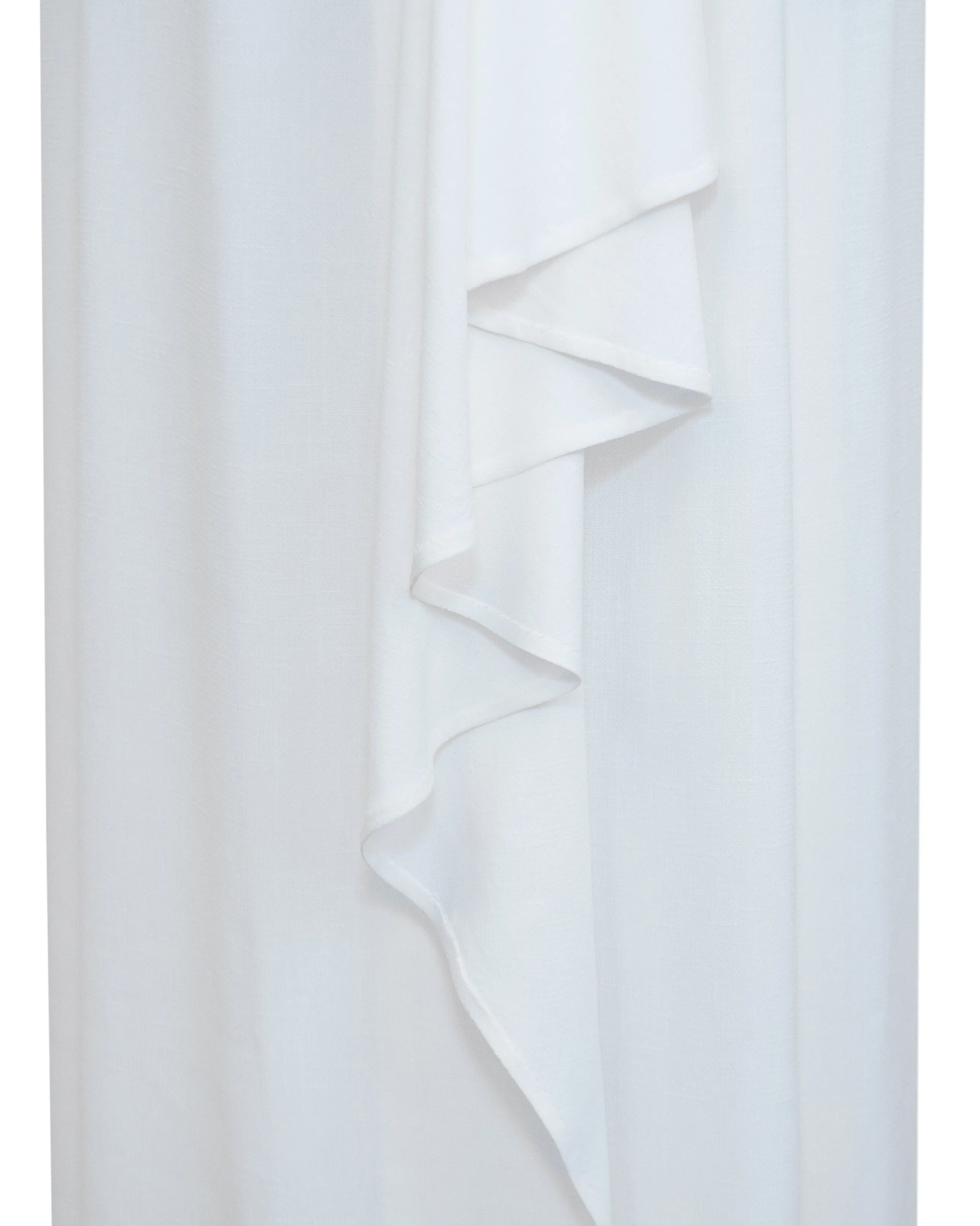White Rayon Crepe Old Hollywood Style Draped Dress