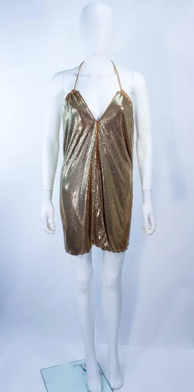 WHITING & DAVIS Gold Mesh Dress or Skirt with Tassel