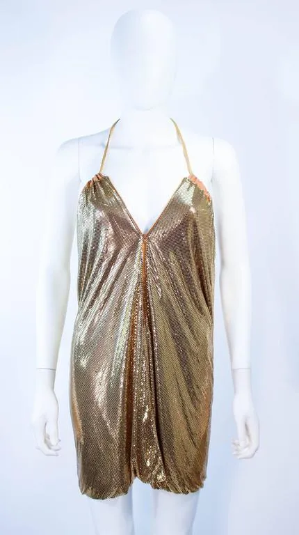 WHITING & DAVIS Gold Mesh Dress or Skirt with Tassel