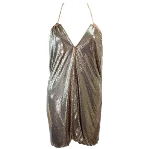 WHITING & DAVIS Gold Mesh Dress or Skirt with Tassel