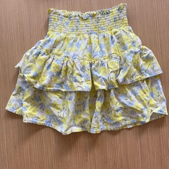 Women's Gianni Bini Yellow Floral 2 Piece Skirt Set