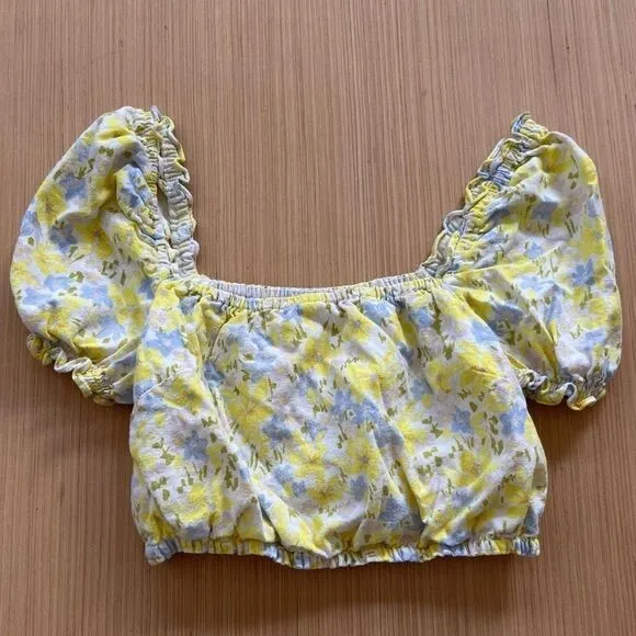 Women's Gianni Bini Yellow Floral 2 Piece Skirt Set