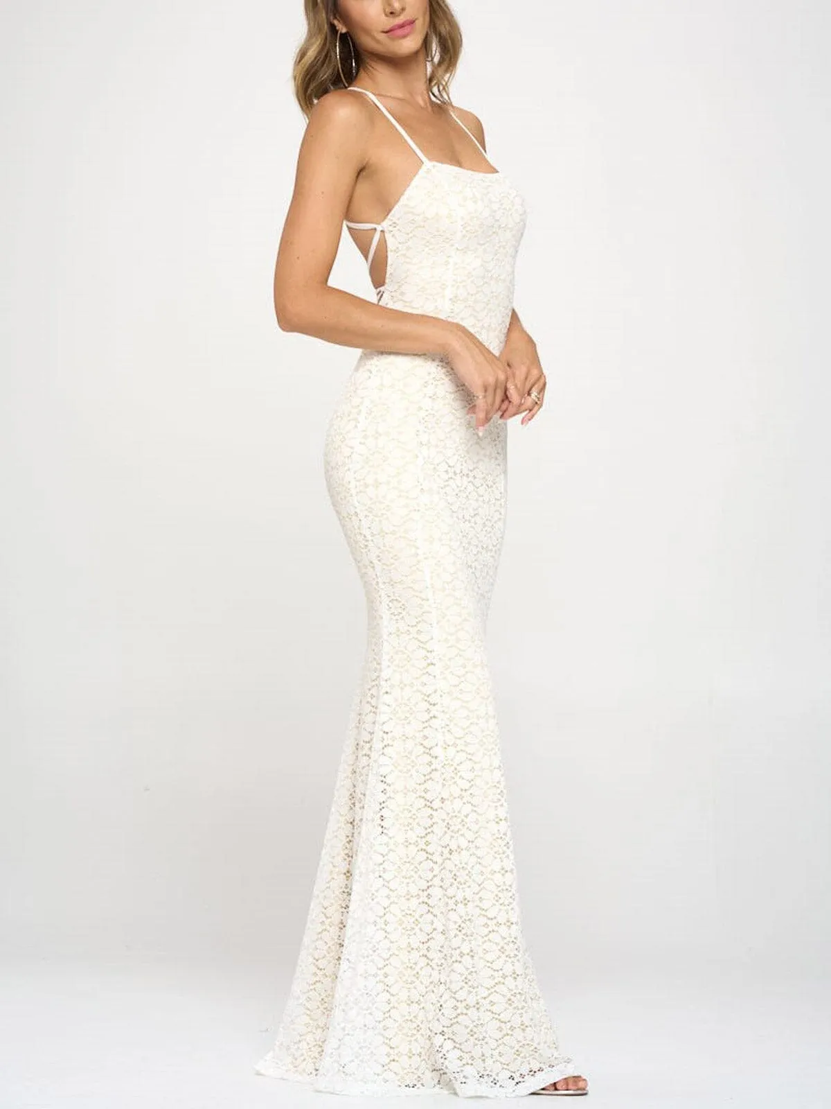 WOMEN'S SLEEVELESS OPEN BACK BODYCON MAXI DRESS