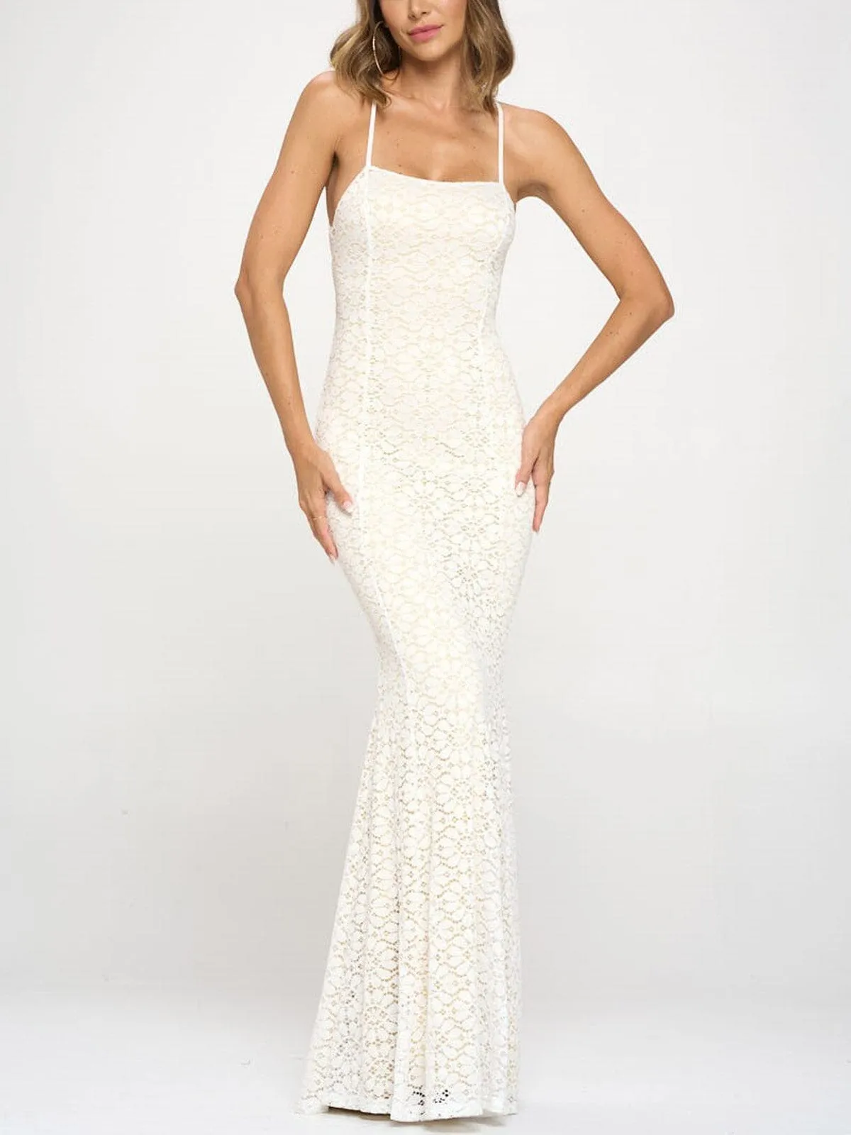 WOMEN'S SLEEVELESS OPEN BACK BODYCON MAXI DRESS