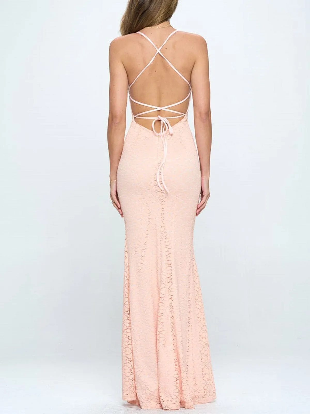 WOMEN'S SLEEVELESS OPEN BACK BODYCON MAXI DRESS