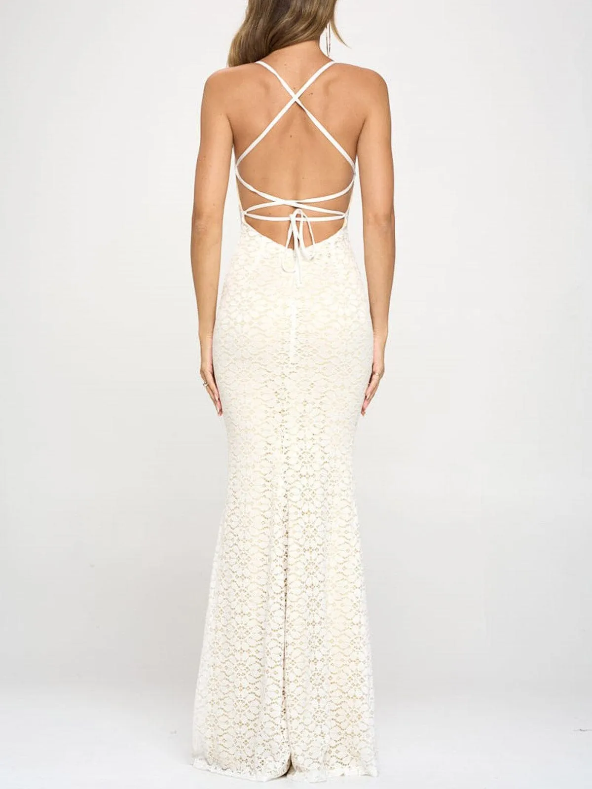 WOMEN'S SLEEVELESS OPEN BACK BODYCON MAXI DRESS