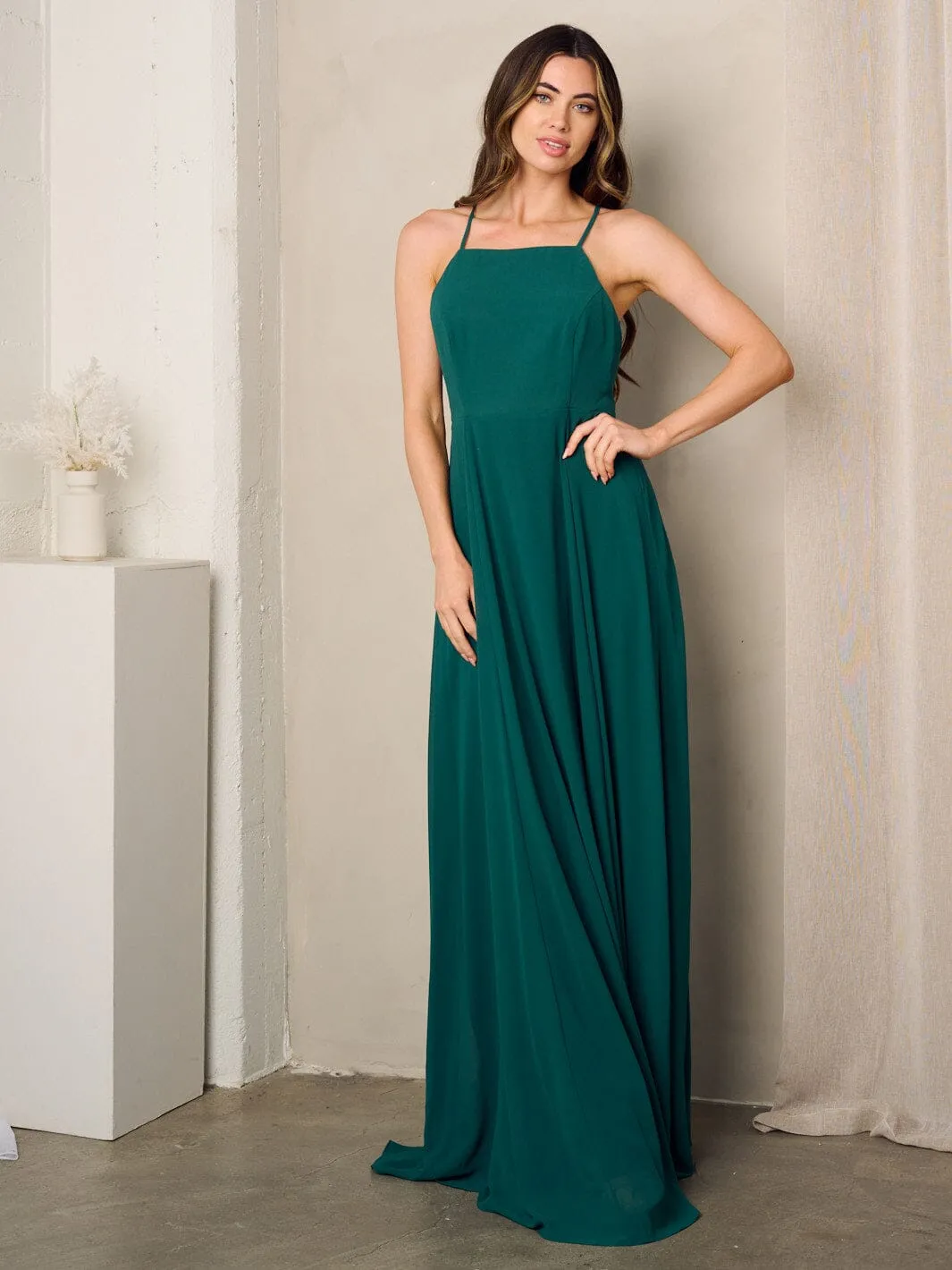 WOMEN'S SLEEVELESS OPEN BACK MAXI DRESS