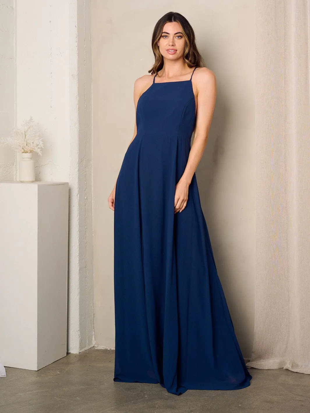 WOMEN'S SLEEVELESS OPEN BACK MAXI DRESS