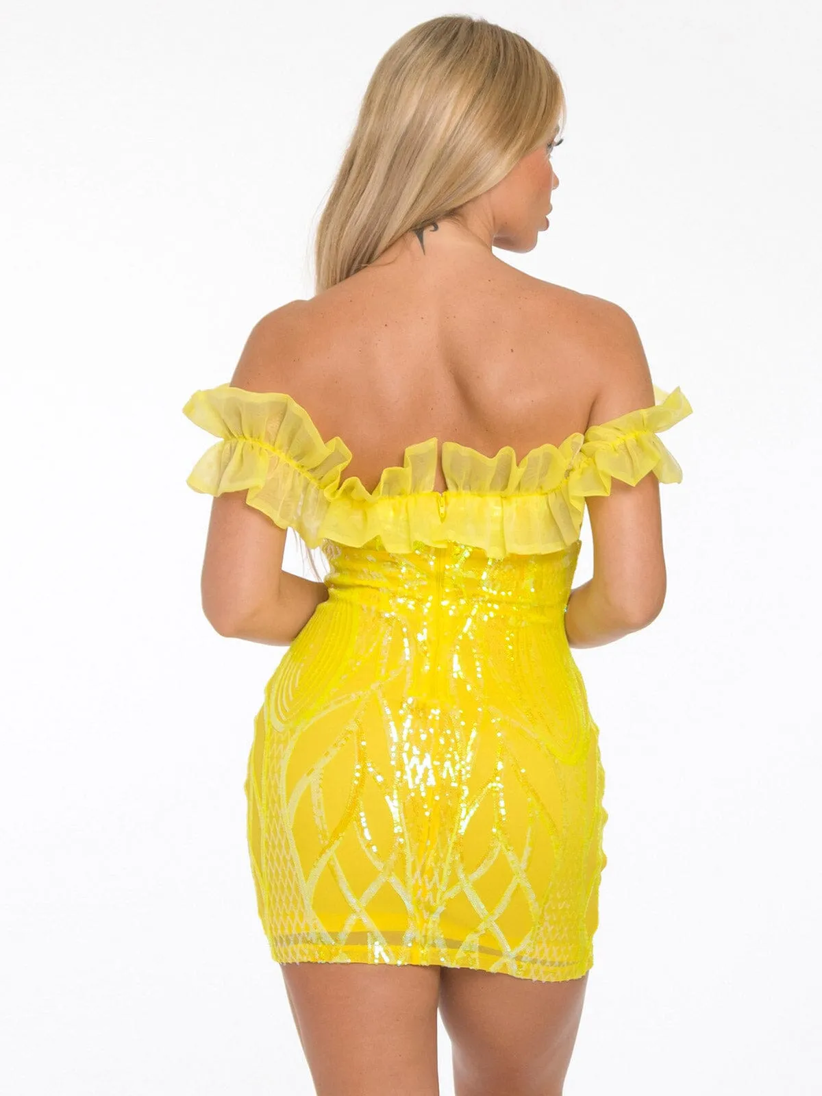 WOMEN'S SLEEVELESS V-NECK BODYCON SEQUINS MINI DRESS