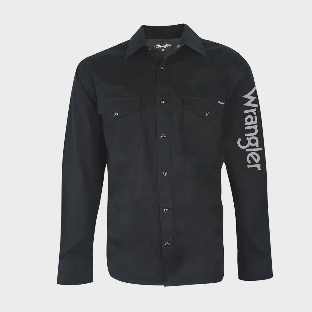 Wrangler Logo Rodeo Long Sleeve Drill Shirt