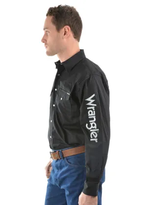 Wrangler Logo Rodeo Long Sleeve Drill Shirt