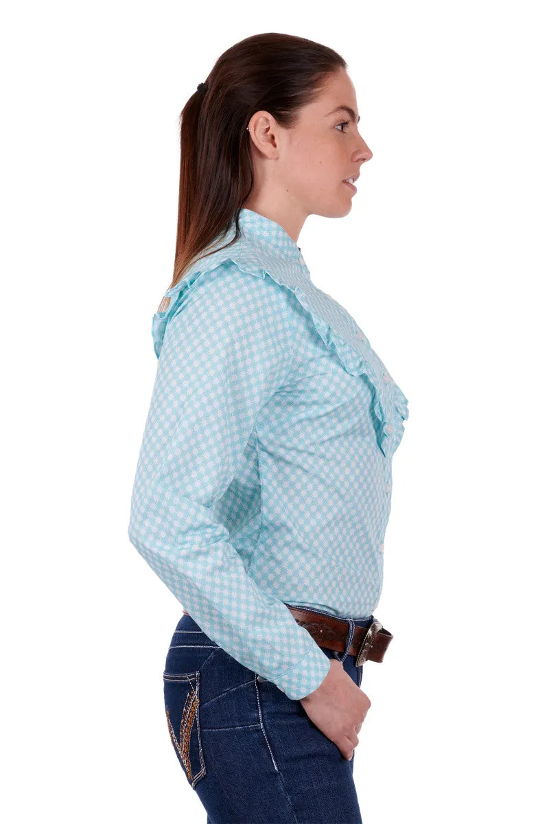 Wrangler Paola LS Ladies Shirt Aqua
