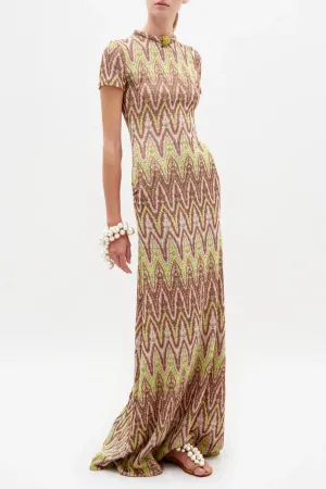 Yara Dress | Zigzag Neon
