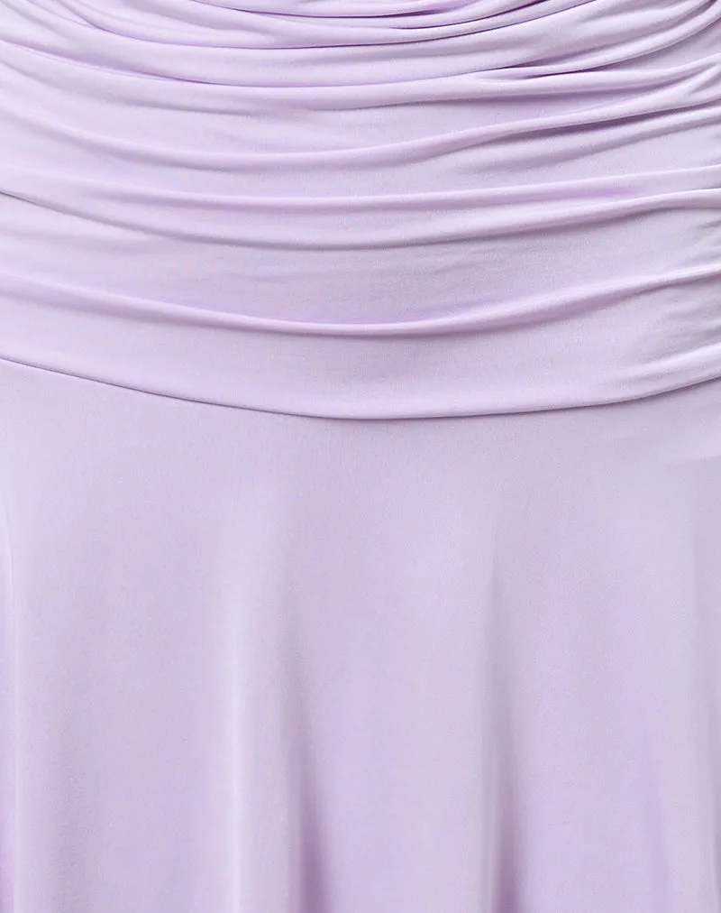 Yasmin Bandeau Mini Dress in Slinky Lilac