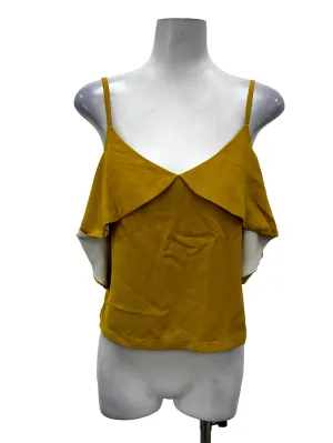 Yellow Off Shoulder Cape Sleeve Top