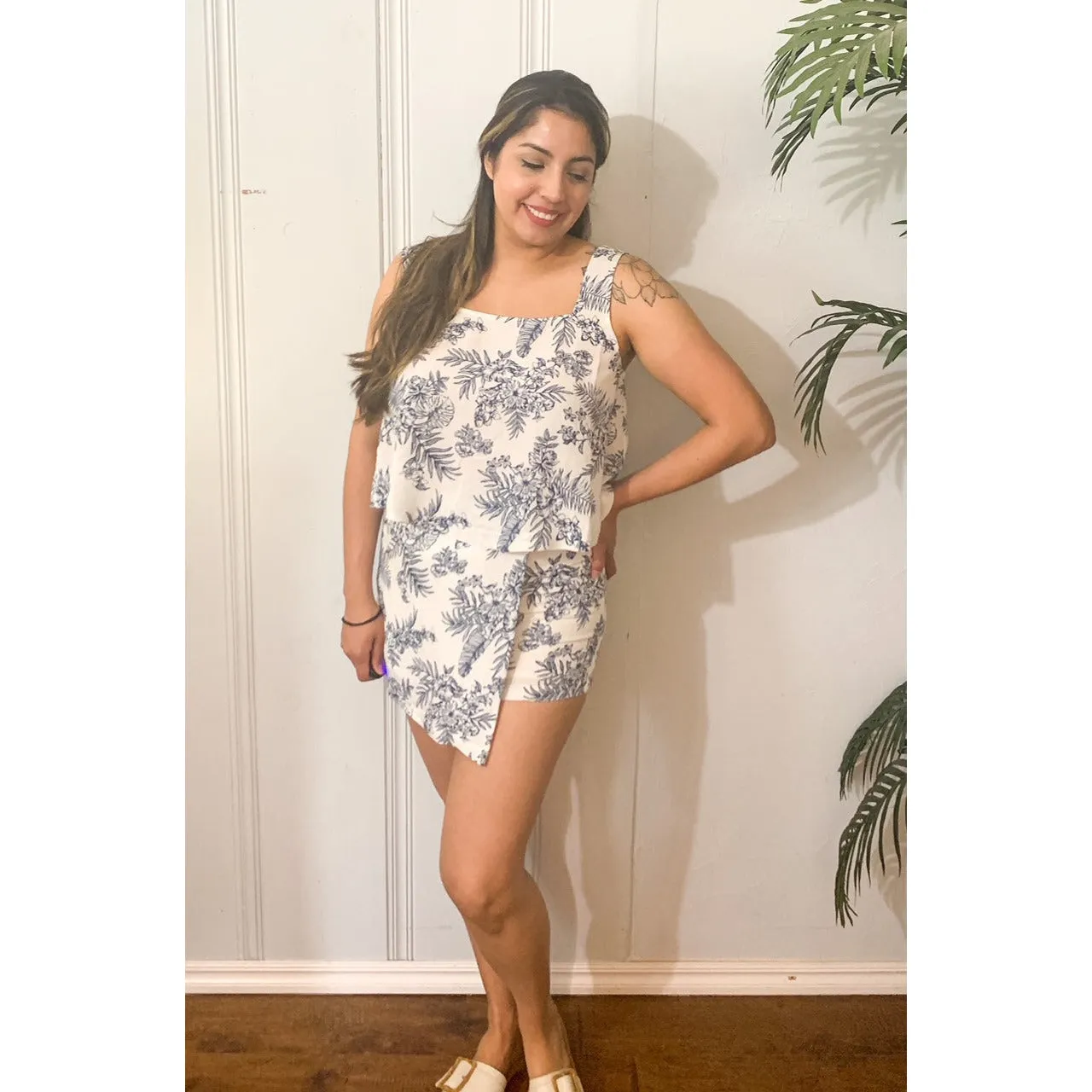 You Go Girl Top and Skort Set - Off White