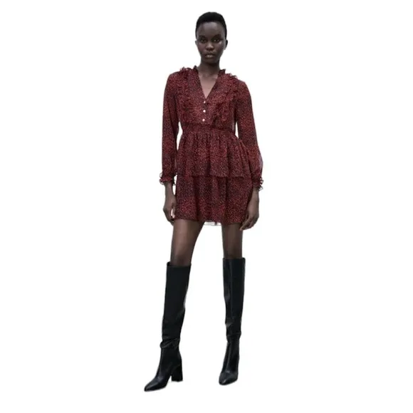 ZARA Animal Print Dress Small