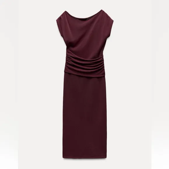 ✨✨ZARA DRAPED KNIT MIDI DRESS✨✨
