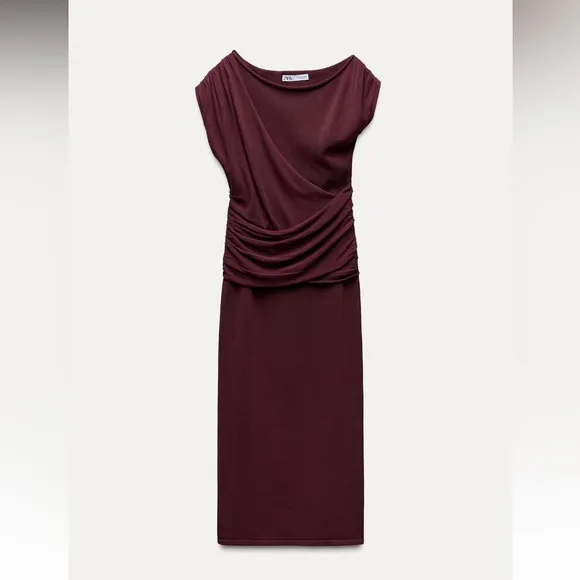 ✨✨ZARA DRAPED KNIT MIDI DRESS✨✨