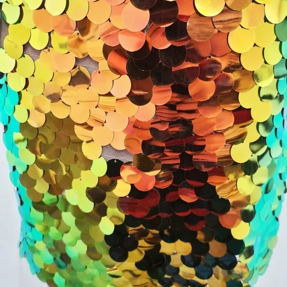 Zara sequin mini skirt golden rainbow disco chunky sequins sz small (skirt only)