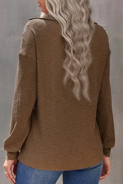 Zip Ease Ribbed Sweater